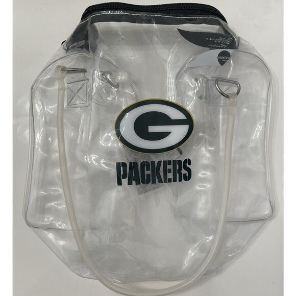 NFL Stadium Clear Stadium Friendly Bag Green Bay Packers Bowler Handles NWT - Picture 1 of 7